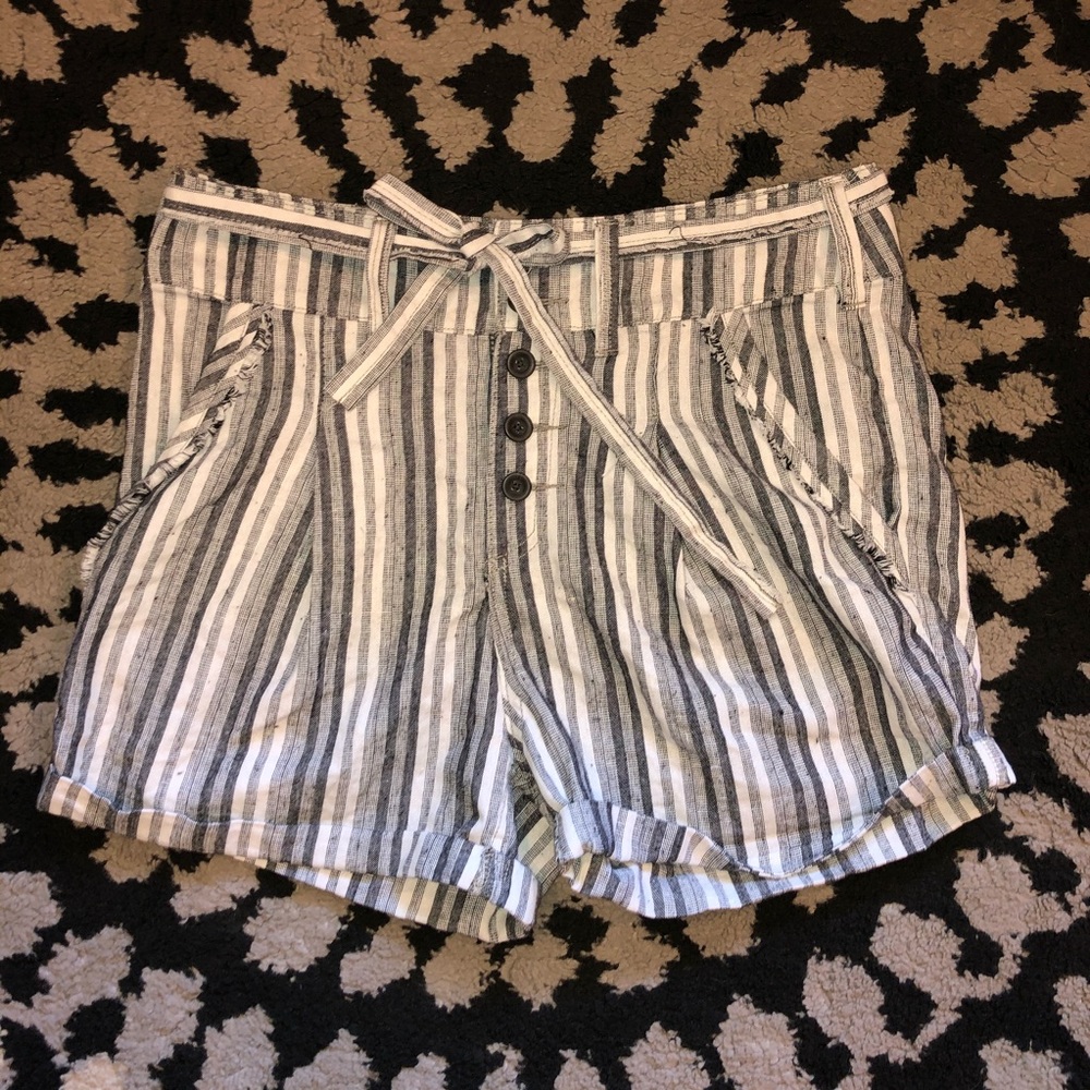 Free People Linen Tie Shorts - Picture 1 of 5